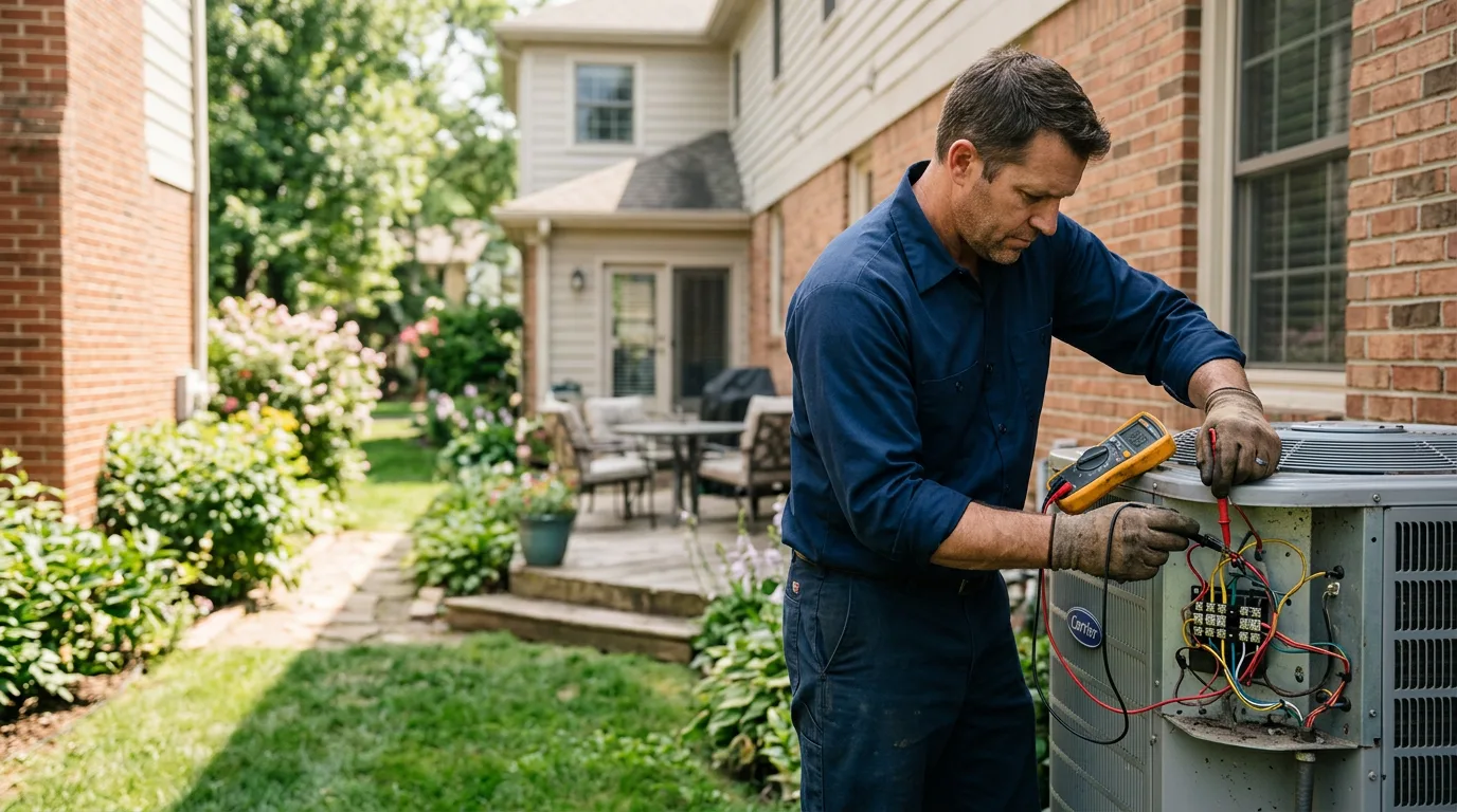 HVAC technician working near Franktown, CO